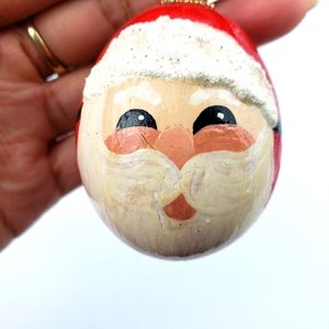 Vintage Santa Hand Painted Egg Ornament